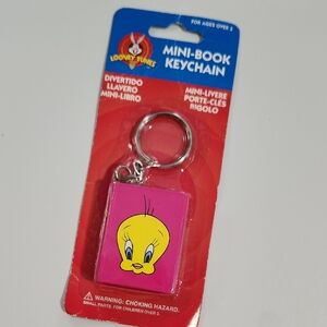 Vintage Pink and Yellow Tweety Bird Keychain